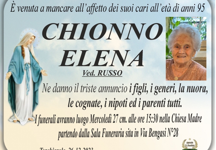 ANNUNCIO ELENA CHIONNO